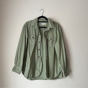 Madewell Olive Half Button down
